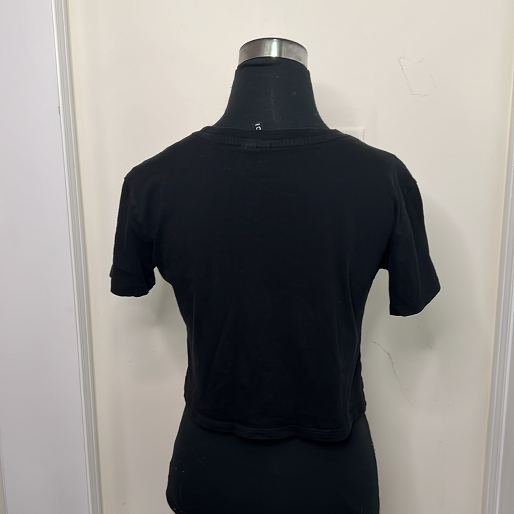 Berlin Graphic Print Black Crop Baby Tee Top Size XS - Picture 6 of 7